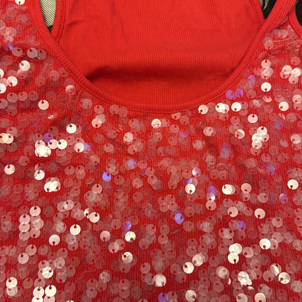 Like New! AX Sequin Ribbed Tank - Picture 5 of 5